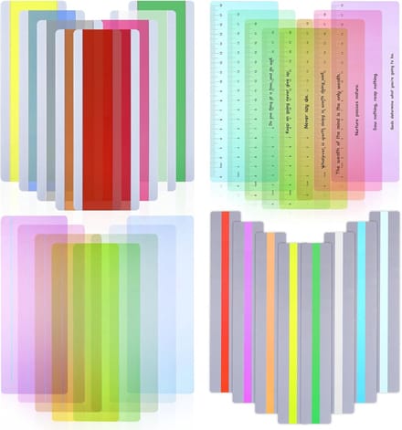 Leesliniaal Set - Leesstrips Kinderen - Ondersteuning Lezen - 32 Stuks Inclusief - Verschillende Maten - Transparant Gemengd