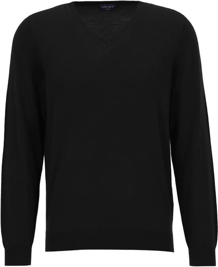 MARVELIS heren trui wol - V-hals - zwart