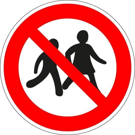 Verboden voor kinderen bord - kunststof - P036 150 mm