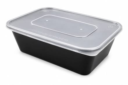 Pomebio magnetronbakjes met deksel - 50 stuks - 750ml - zwart