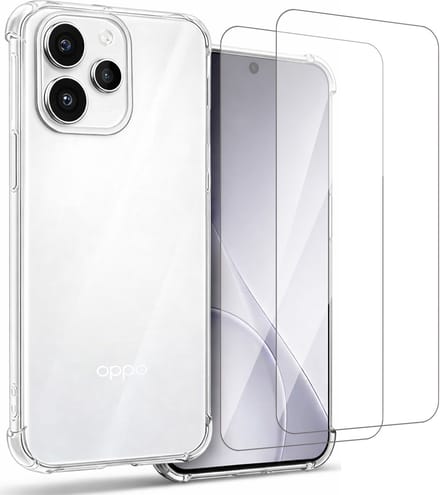 Hoesje geschikt voor Oppo Reno 15 Pro 5G - 2x Screenprotector Glas - Shockproof Transparant