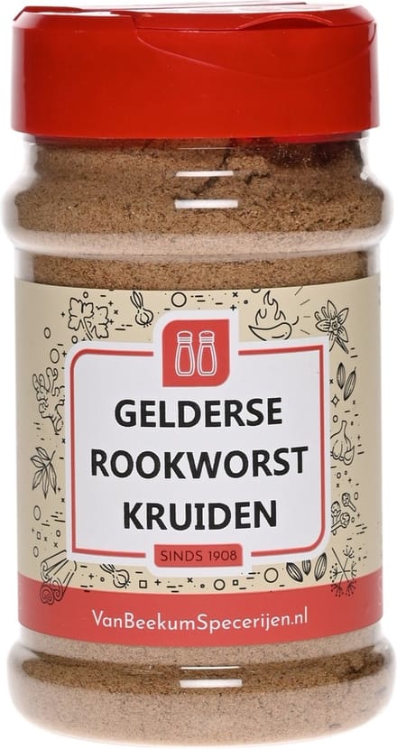Van Beekum Specerijen - Gelderse Rookworst Kruiden - Strooibus 150 Gram