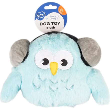 Duvoplus - Hond - Pluche Uil Dj 24x17x8cm Petrol - 162293