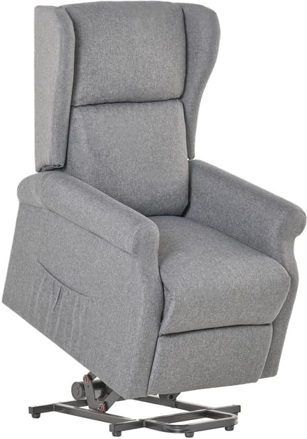 HOMCOM - Relaxfauteuil - met sta-op functie - met ligfunctie - Grijs