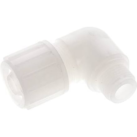 20x13mm & G1/2'' PVDF L-Vorm Knelfitting Buitendraad 10bar Kunststof en Polyamide