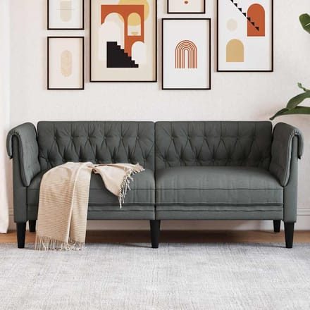 vidaXL Bank Donkergrijs 182,5 x 74,5 x 74,5 cm Polyester