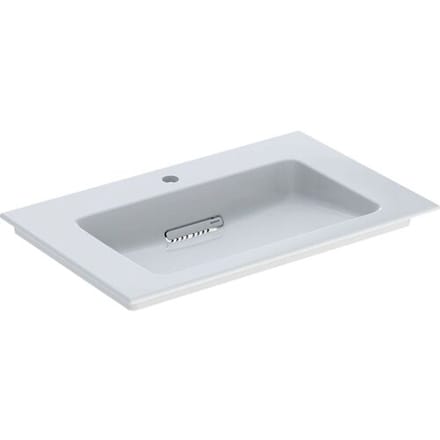Geberit ONE furniture washbasin 75 cm, horizontal outlet, 1 tap hole, without overflow