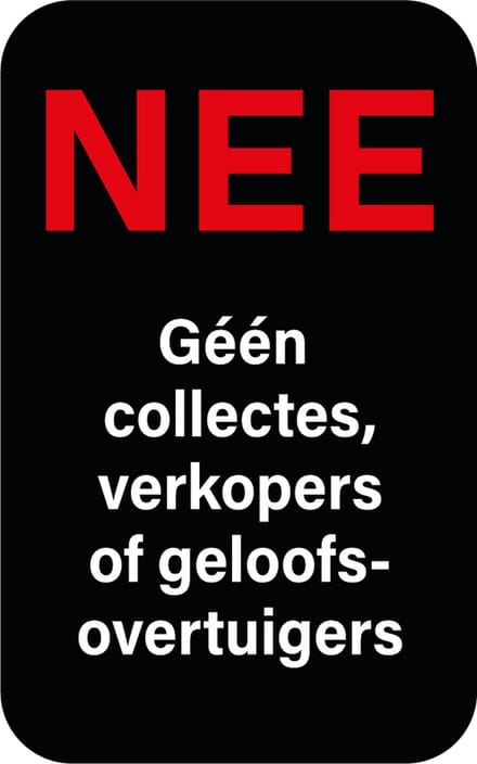 Geen collecte sticker