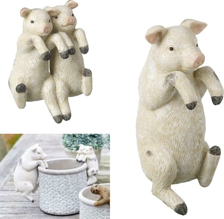 Parlane - Set van 2 Varkens Pothangers - Roze/Zwart - Decoratie