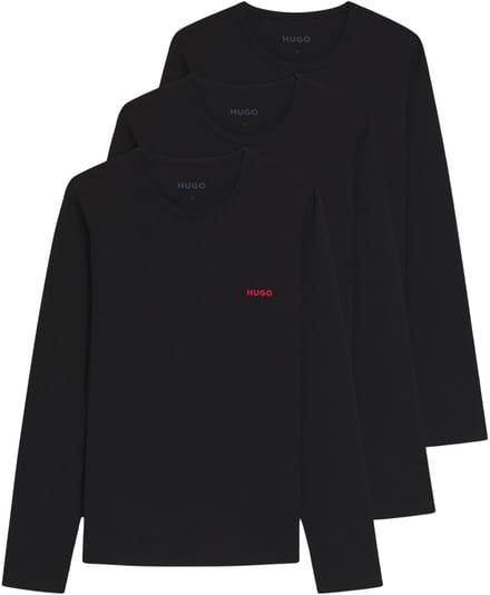 Regular fit shirt met lange mouwen van puur katoen in set van 3