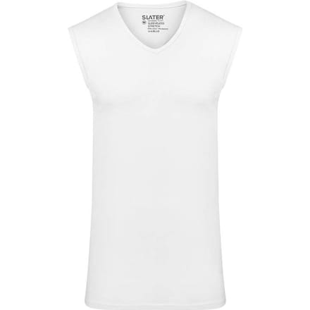 Slater 1600 - Stretch mouwloos T-shirt V-hals wit M 95% organisch katoen 5% elastan