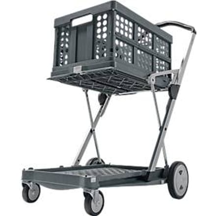 Inklapbare trolley CLAX®-  met vouwkrat -  46 L - grijs
