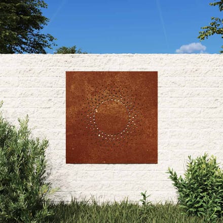 Vidaxl Décoration Murale de Jardin, 55x55 cm, Acier Corten, Soleil
