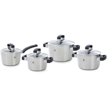 BK Cookware Bk conical cool glas pannenset 4 delig met glazen deksels