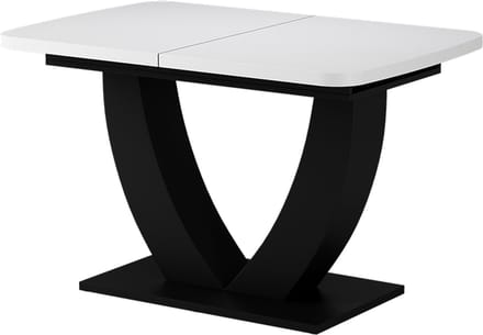Vicco Eettafel Fenaro, Wit/Zwart, 120-160 x 80 cm Uitschuifbaar