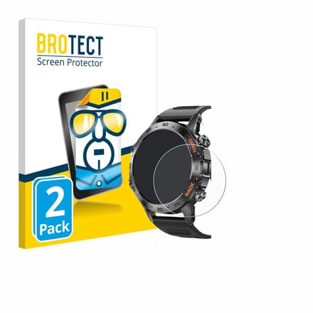 BROTECT - Screenprotector voor Lemfo Smartwatch 1.39" - Folie Beschermfolie transparant 2 Stuks