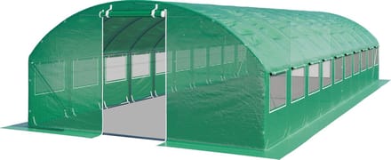 Tunnelkas 4x10m PE-zeil 180g/m² groen transparant