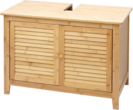Badmeubel MCW-B18, badkamermeubel, bamboe ~ 60x80x40cm