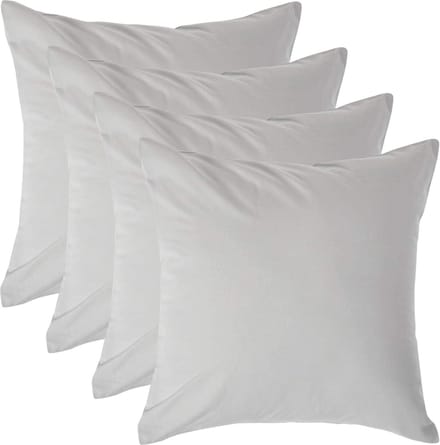 Homescapes Kussensloop 40x40 cm Set van 4 – Zilvergrijs – 100% Egyptisch Perkal Katoen – 200 TC