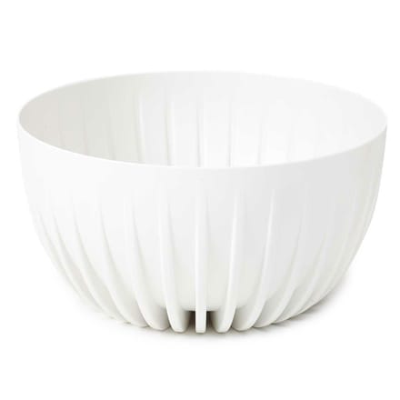 HowHomely Stripped Eco - Bloempot - Recycleren - Wit - Weerbestendig