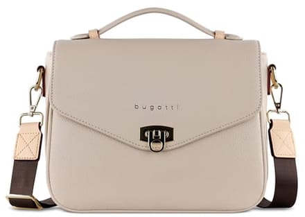 Elegante Dames Schoudertas - Klassieke Handtas in Beige met Verstelbare Schouderriem