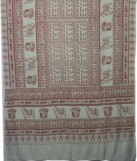 Meditatie omslagdoek met mantra Maha, XL, 220 x 106 cm, grijs