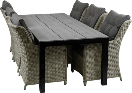 Tuinset Dublin/Cyprus | Rechthoekig 225 cm | Wicker & polywood