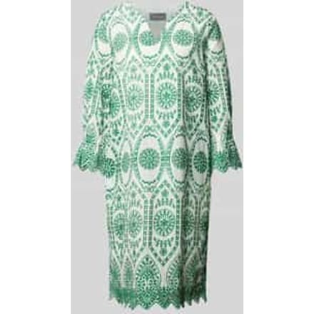 Knielange jurk met broderie anglaise