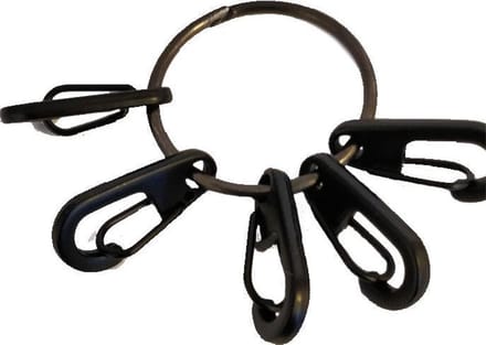 Sleutelhanger metalen ring met 5  musketonhaken