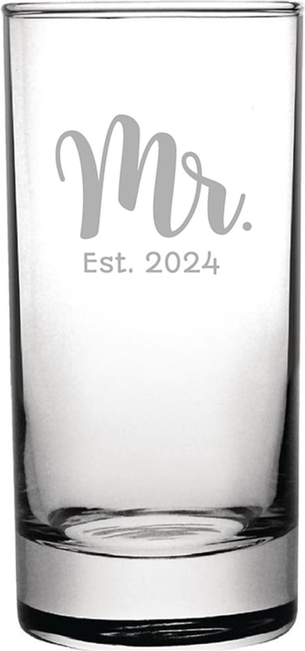 Gegraveerde longdrinkglas 28,5cl Mr. Est. 2024