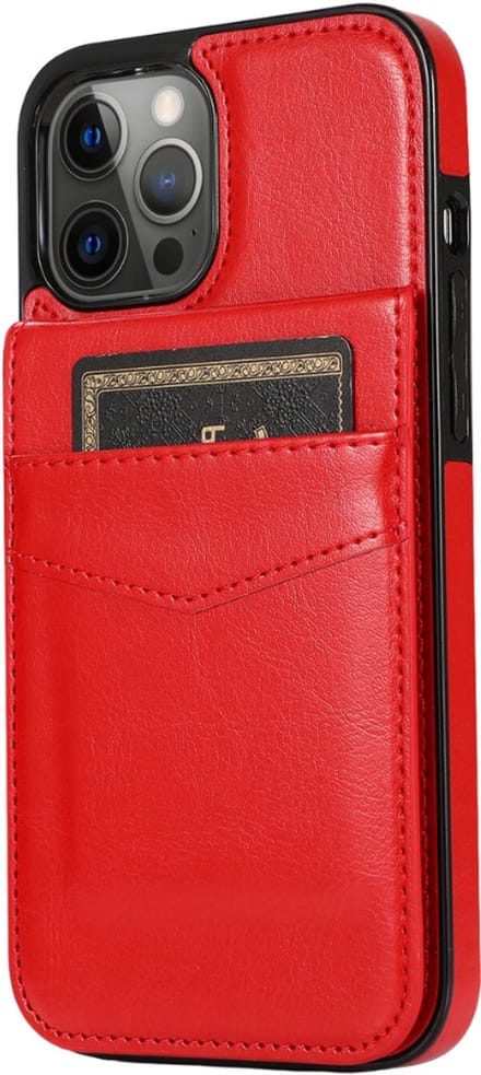 Hoesje geschikt voor iPhone 17 Pro Max - Backcover - Pasjeshouder - Portemonnee - Kunstleer - Rood