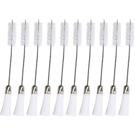 Lot de 10 brosses de nettoyage multifonctions à double extrémité pour machine à coudre et ordinateur white