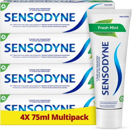 Sensodyne Fresh Mint – Tandpasta – Gevoelige tanden – Multipack – 4 x 75 ml