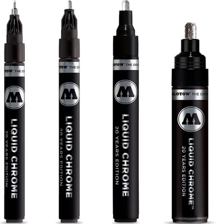 Molotow Liquid Chrome Marker Set - Stift met zilver spiegeleffect - UV-bestendig