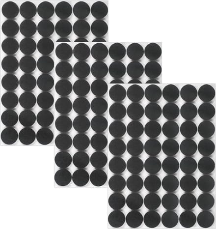 Set van 15mm zwarte vilten glijders voor meubels