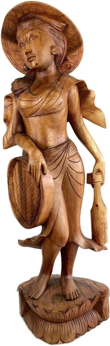 houten beeld / houten vrouw / handgemaakte houten beeld / unique vintage /