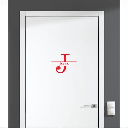 Deursticker Met Naam -  Janna - Rood
