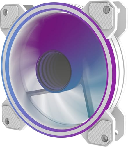 PREYON Eagle Eye 120 - 120 mm PWM ARGB fan - Stille PC Ventilator Koeling - Mirror Effect - 1800 RPM - Wit