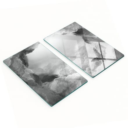 Glazen snijplanken met fractale wolkenprint, 2x30x52 cm