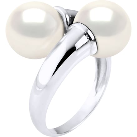 Ring Jij & Ik Bulk - 2 Echte Cultiveerde Zoetwaterparels Rond 9-10 mm