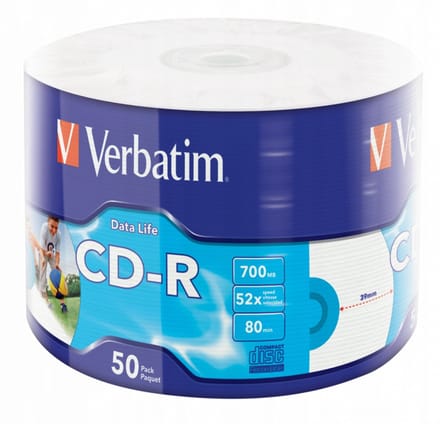 Verbatim Cd-R 700Mb Extra Beveiliging Bedrukbare Opneembare Discs 50 Stuks