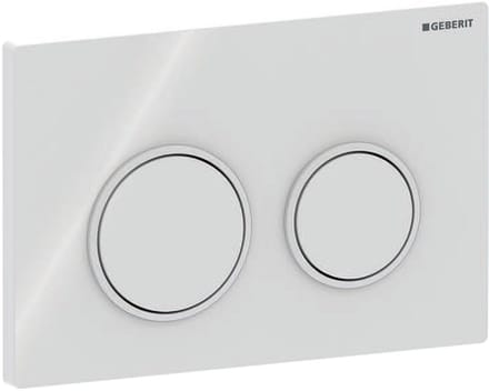 Geberit Omega20 bedieningsplaat - 2-toets spoeling - ronde knoppen - wit/matwit/wit - glans wit