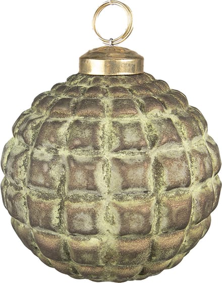 Clayre & Eef Kerstbal Overig Ø 10 cm Groen Bruin Glas Kerstballen