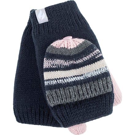 Heat Holders - Thermisch gebreide convertorhandschoen voor dames - Blauw / Roze