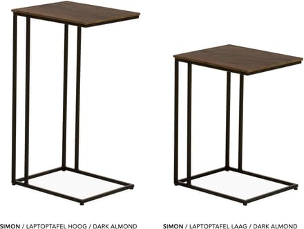 Maxfurn - Laptoptafel | hoogte 68cm | Zeer krasvast | Kleur: Dark almond