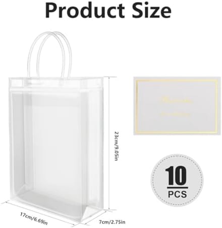 Set van 10 doorzichtige cadeauzakjes met handvatten