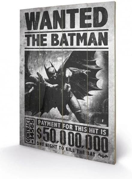 Merchandising BATMAN - Printing on wood 40X59 - Wanted