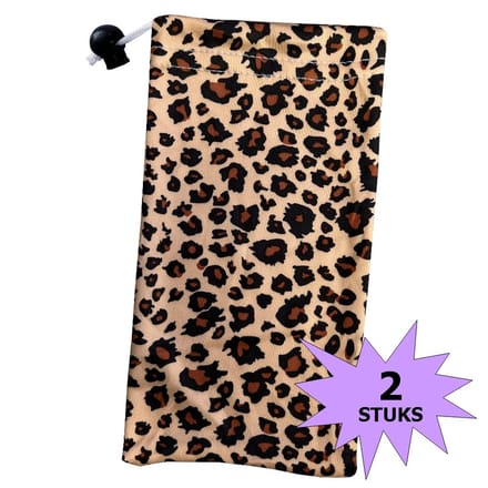 Fako Bijoux® - Microvezel Brillenhoes - Luipaard Print - 18x9cm - 2 Stuks