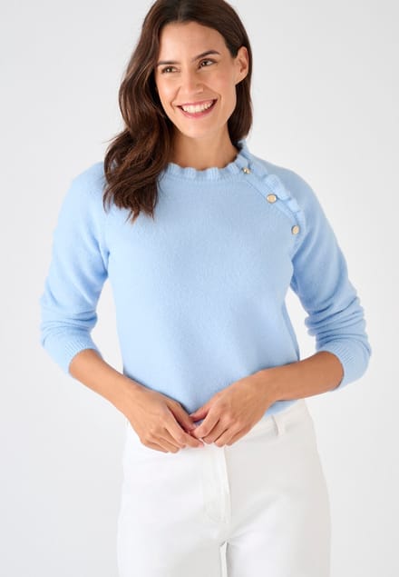 Damart - Trui volants met Thermolactyl-label - Dames - Blauw - M