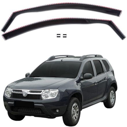 Wind deflectors - SCOUTT - Dacia Duster 2010-2017 - Getinte afwerking - 3 mm UV Acryl - Installatie zonder lijm